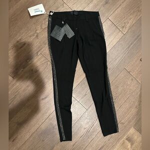 Philipp Plein Black Trousers with Silver Studs